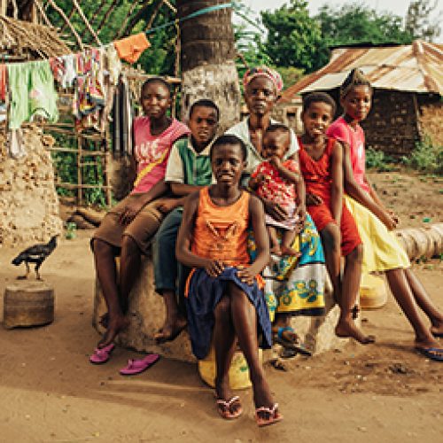 Flora samen met haar familie